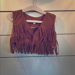 Suede Infant fringe vest 3-6 months
